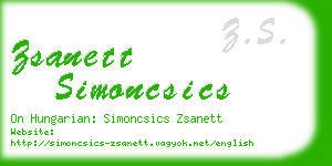 zsanett simoncsics business card